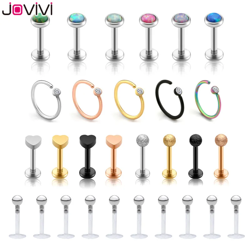 Jovivi нержавеющая сталь 20 г 16 кольцо для носа шпильки перегородка ухо спиральный
