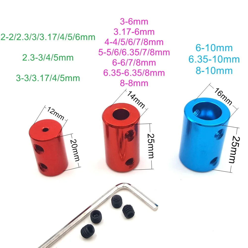 Цилиндрическая жесткая Соединительная муфта для валов 2 10 мм цвет алюминиевого