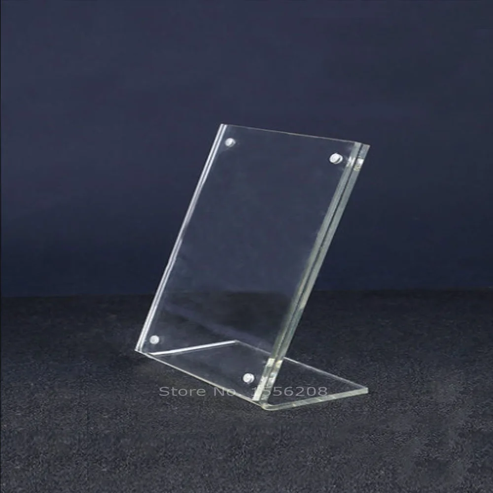 

13x18cmVertically Clear Acrylic Picture Holder Price Stand Label Card Display Photo L Magnetic Frame