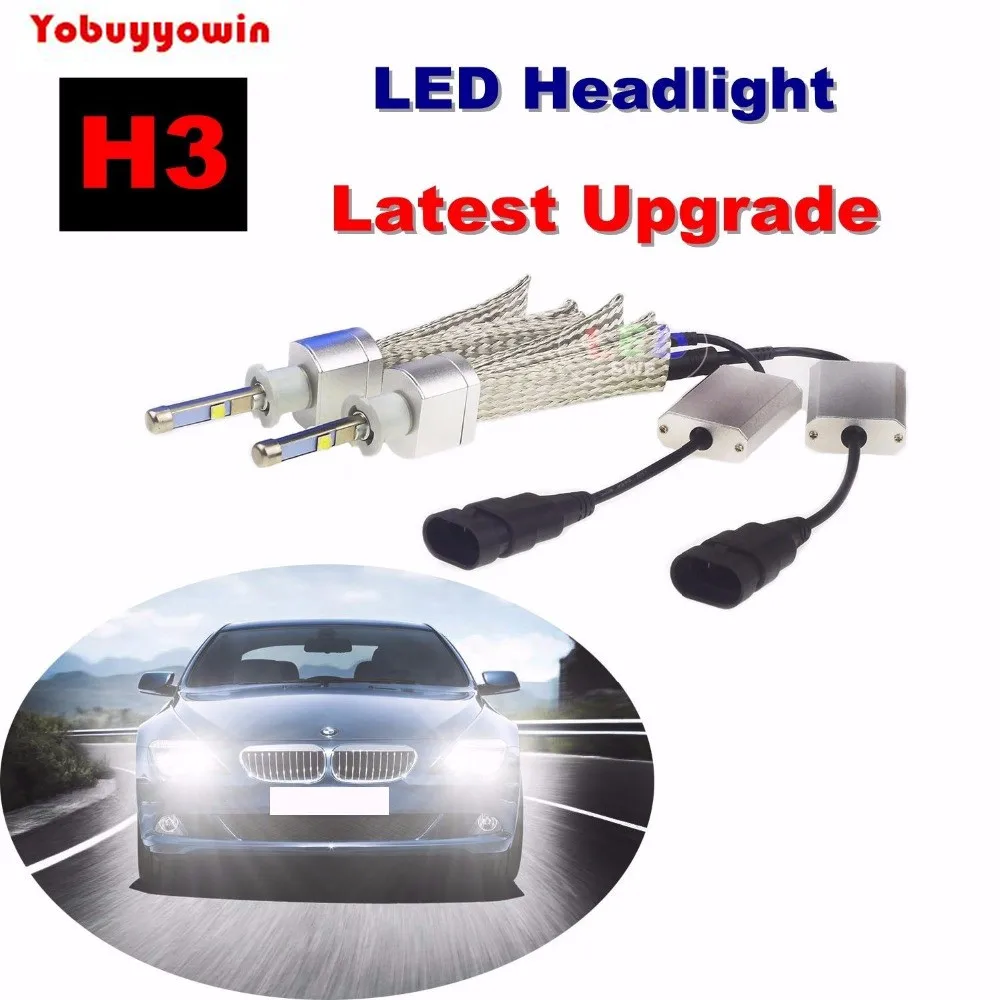 

2PCS H3 80WCREE LED Headlight Kit 6000K Super Bright White High/Low Beam Bulbs LED Headlamp Conversion Lamp Light Kit H1 H4 H7