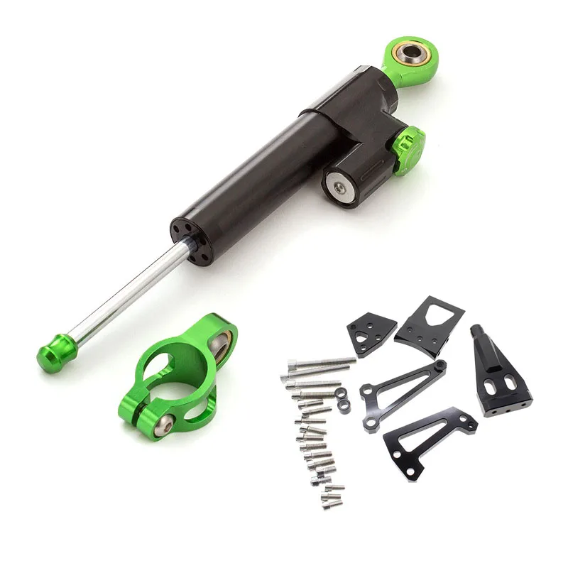 Motorcycle Aluminum Steering Stabilizer Damper Mounting Bracket For Kawasaki ER6N NINJA 400 2009-2011 2010 Complete Set | Автомобили и