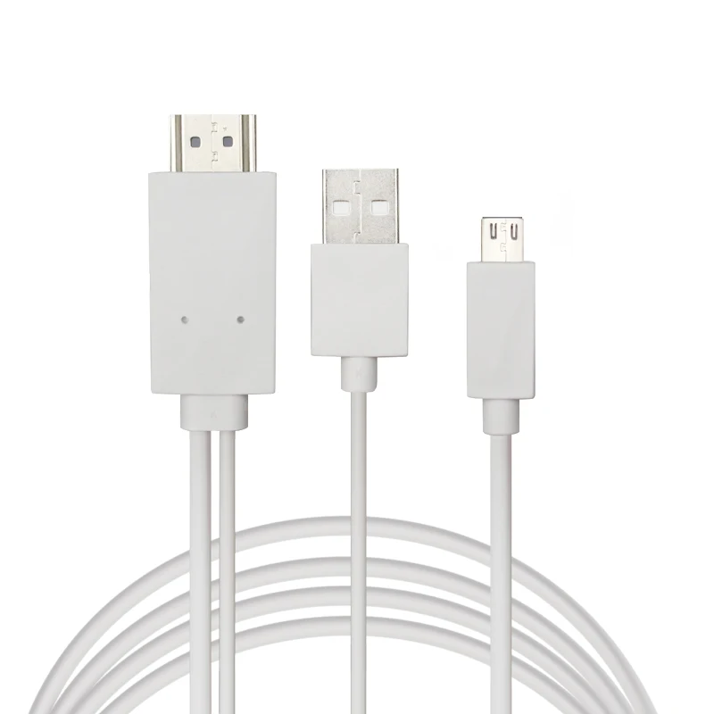 Белый Мини 1080P MHL Micro USB к HDMI кабель конвертер адаптер для Android телефона/ПК/ТВ аудио адаптер HD ТВ адаптер - Цвет: Белый