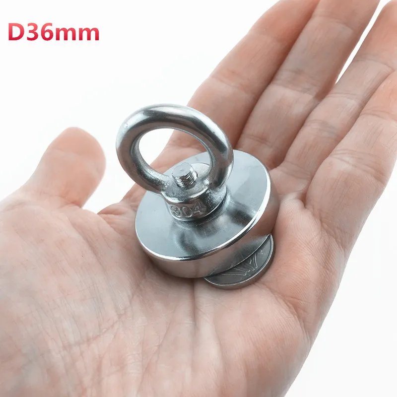 1 шт. D36mm N52 вытяжной монтаж мощный неодимовый спасательный магнит с кольцом
