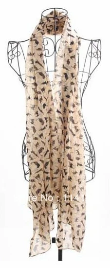 Fashion Lady Chiffon Sweet Cat Kitten Graffiti Scarf Shawl Neck Wrap Gift Free Shipping |