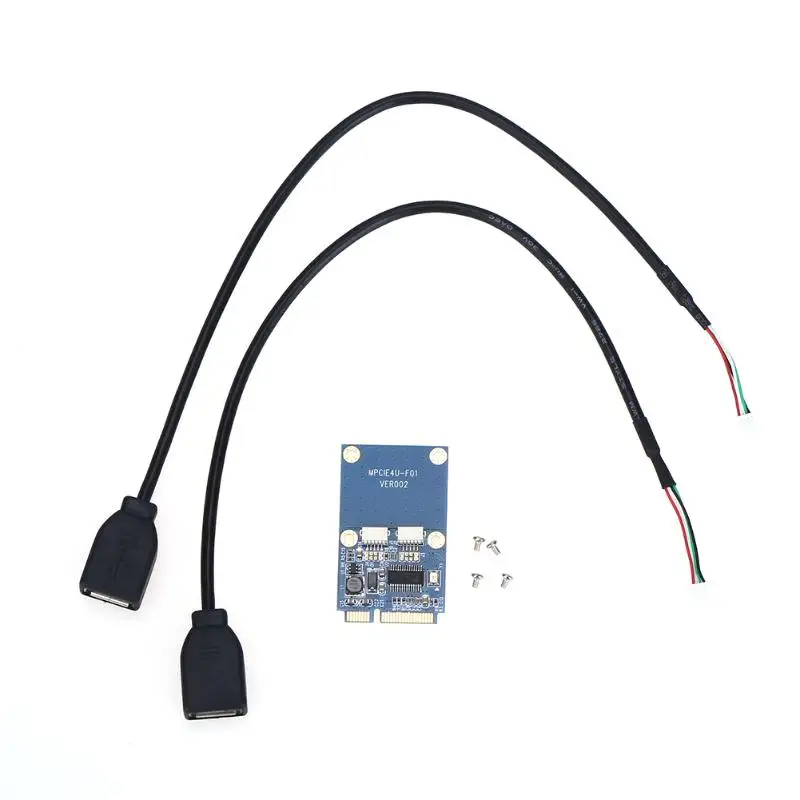 Mini PCI E к двойному USB адаптеру PCIe 5 контактному 2 портам 0 карта конвертера для