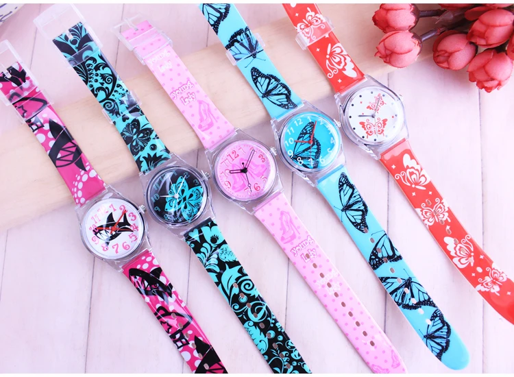 Женские кварцевые часы с бабочкой и акулой водонепроницаемые электронные для