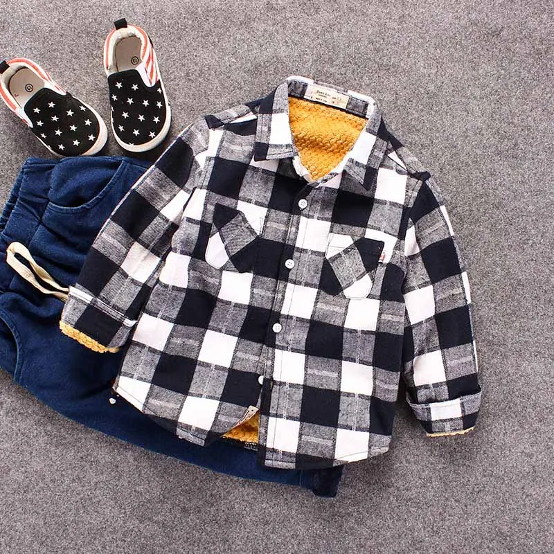 Детские осенне зимние футболки для мальчиков Модная теплая одежда джентльмена с