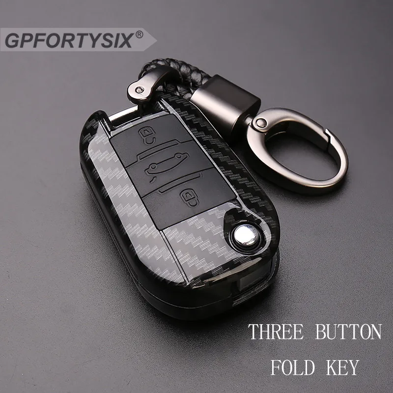 ABS Силиконовый чехол для ключей автомобиля из углеродного волокна Peugeot 301 308 408 508