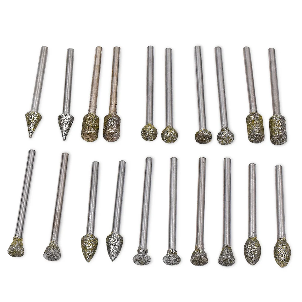 20 шт. алмазные шлифовальные заусенцы электрическая дрель абразивный инструмент