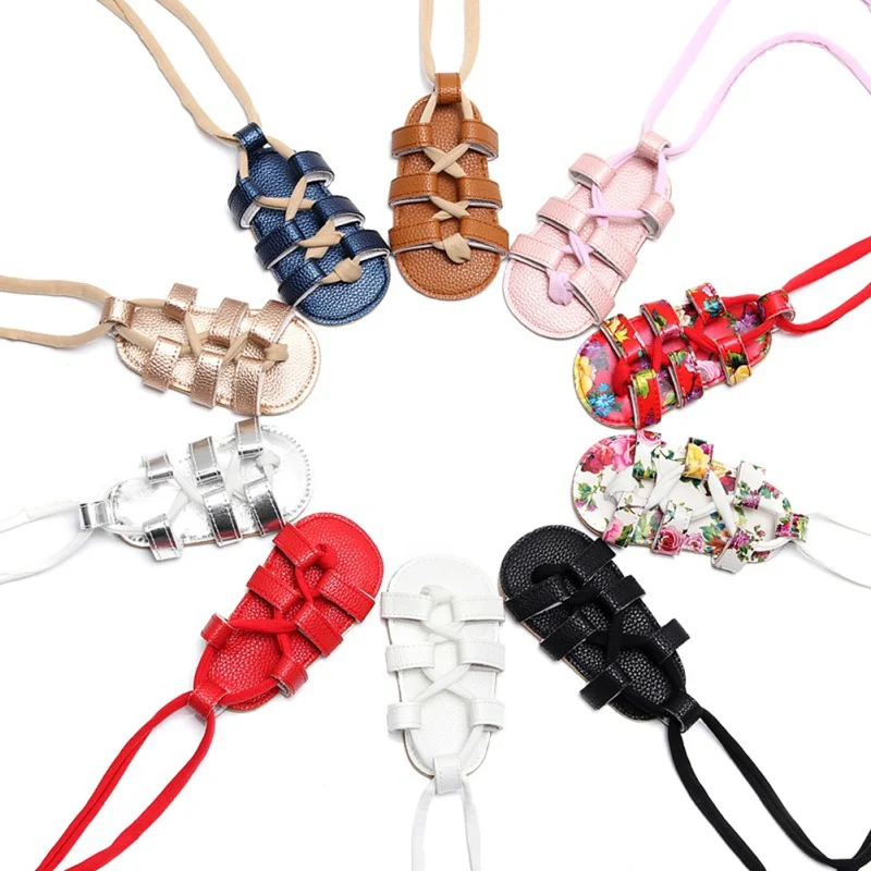 Infant Baby Girl Sandals PU Roman Flowers Girls Shoes Rubber Sole Summer |