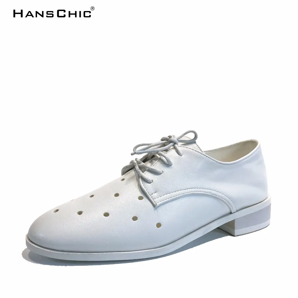 Hanschic 2018 Весна новое поступление белый специальные отверстия Дизайн женские