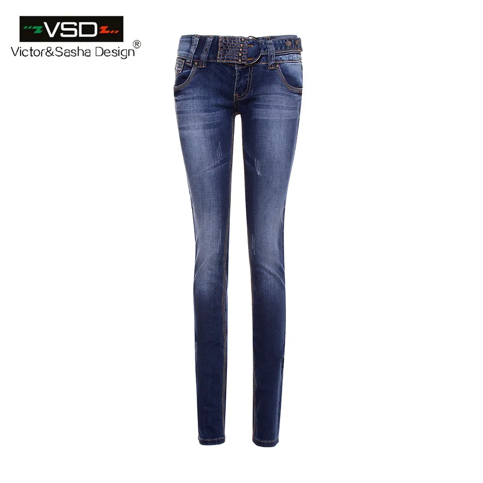 НАТЯЖНЫЕ ДЖИНСЫ 2016 Осень-Весна Топ Новый Тощий Карандаш Джинсы женщины Мода Slim