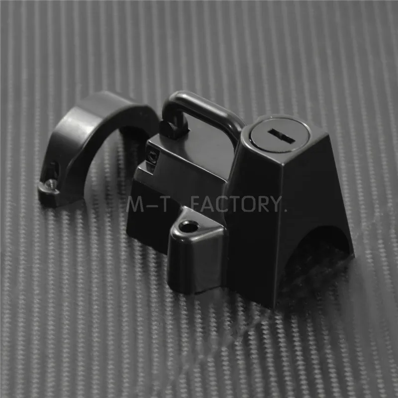 Motorcycle Universal Black Handlebar Shelf Bar Tube Helmet Lock Steel For Harley With 7/8&quot to 1-1/4&quot Tubing Bars | Автомобили и