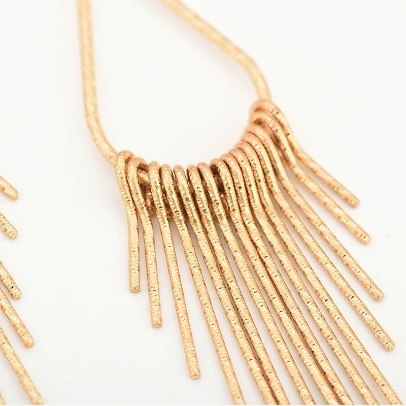 Модные длинные серьги-кисточки золотого цвета ювелирные изделия для женщин