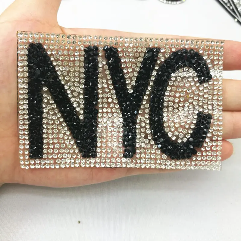 Блестящие нашивки Стразы с вышивкой буквенным принтом модные блестками для