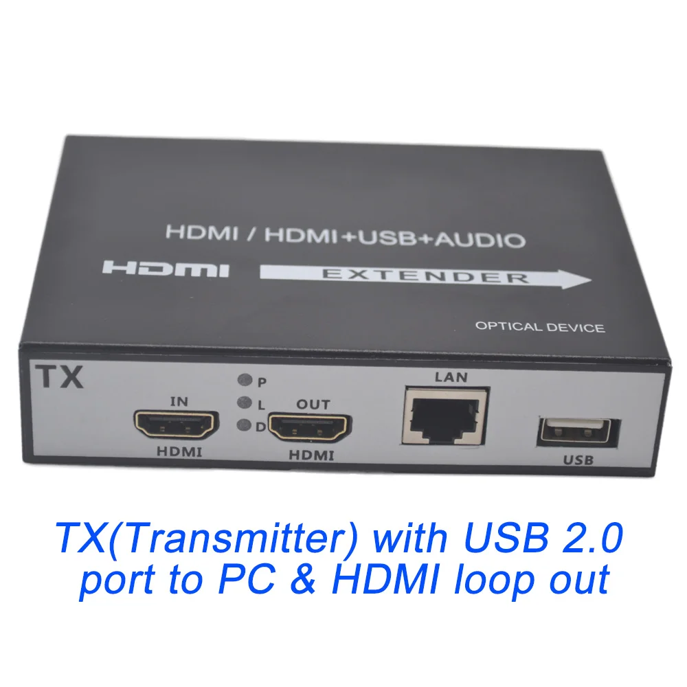 H.264 150 m HDMI KVM Extender по IP-сети HDMI USB Extender за RJ45 USB KVM Extender HDMI по cat5e Cat6 для HDTV DVD - Цвет: TX with KVM