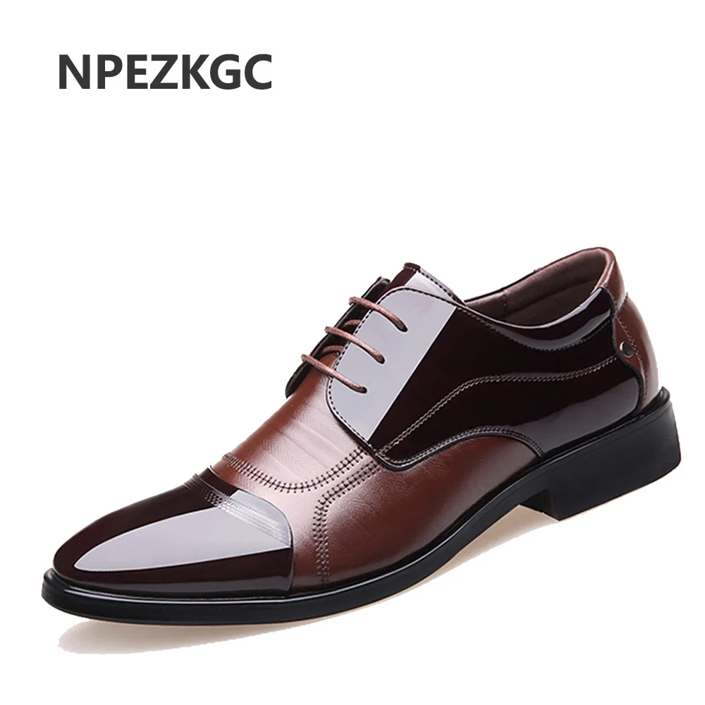 

Туфли NPEZKGC мужские классические, натуральная кожа, оксфорды, на шнуровке, повседневные деловые, формальные, брендовая свадебная обувь, разме...