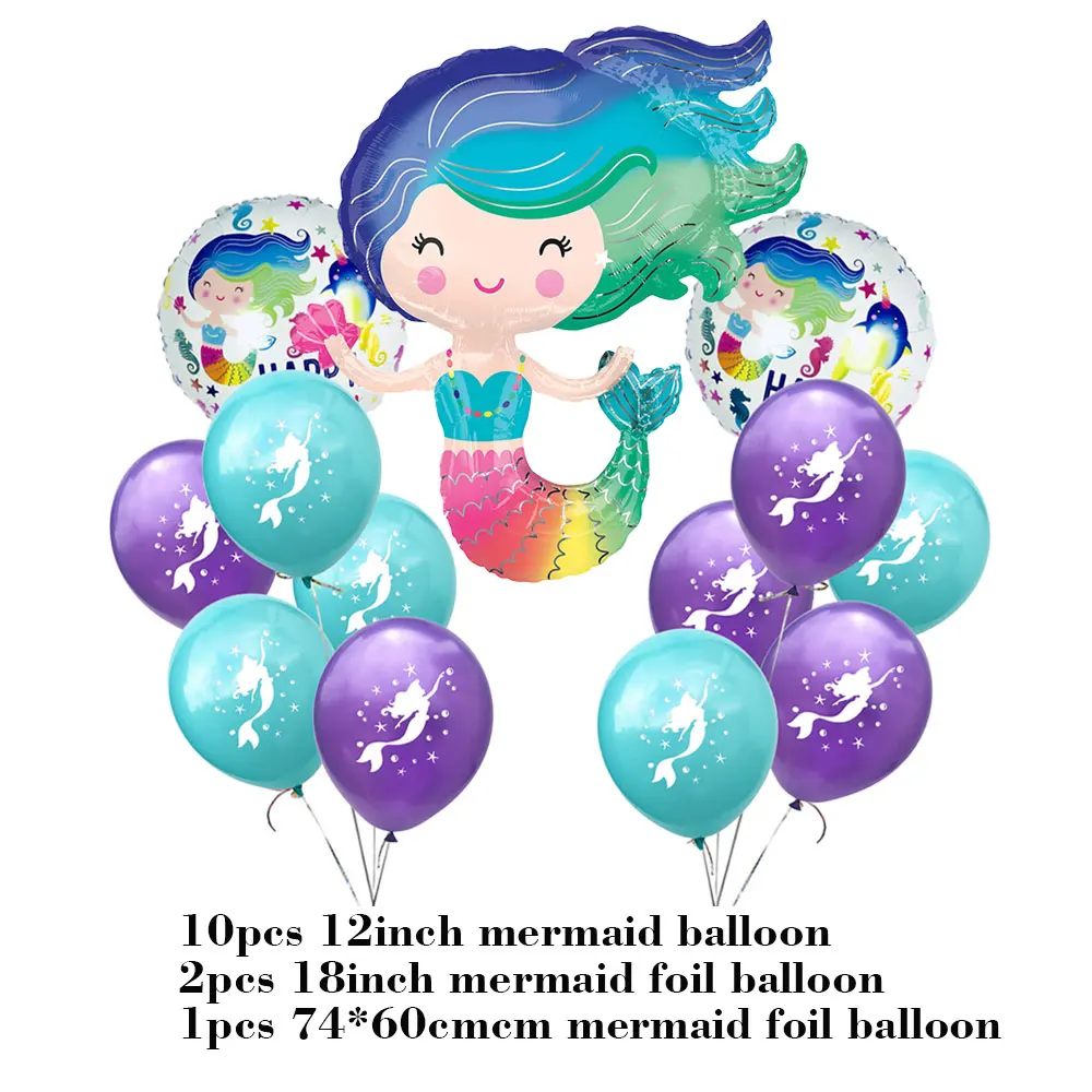 ZLJQ Русалка День Рождения украшения поставки счастливый плакат "с днем рождения" для девочки День Рождения Вечеринка ребенок душ свадебный душ Декор 9