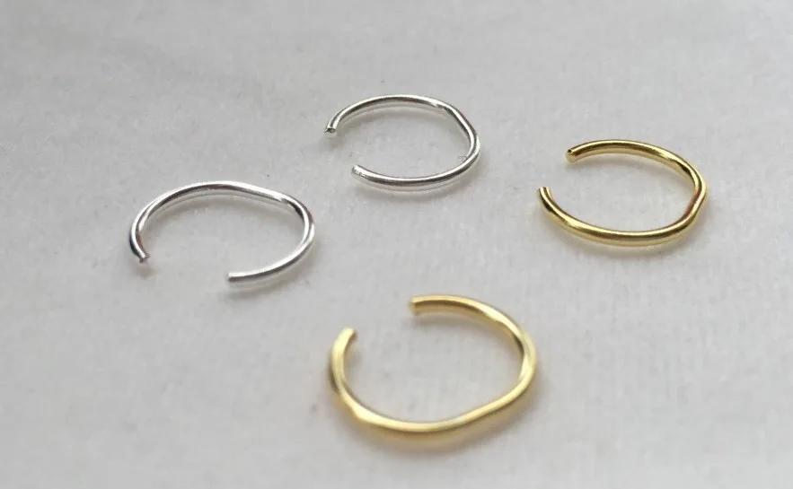 Серьги из стерлингового серебра S925 пробы, креативное кольцо для ушей, клипса для ушей, Милые простые полукруглые серьги для девушек, серебряные ювелирные изделия для ушей