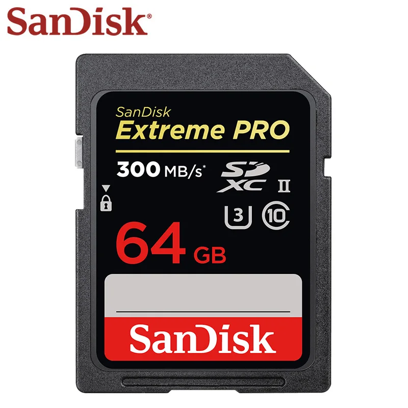 SanDisk Memory Card Extreme Pro SDHC/SDXC SD UP 300MB/s 64GB 128GB U3 V30 UHS-II cartao de memoria Flash for Camera | Компьютеры и