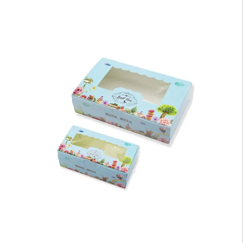 Новый стиль 13 5x7x4 см happy time bule коробка для печенья с прозрачным окном 10 шт./лот