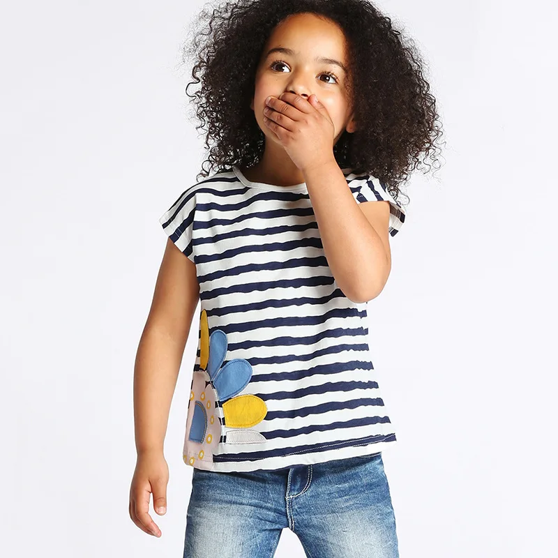 

Girls T shirt Embroidery Baby Girls Clothes Summer Kids Short Sleeve Cotton Children Clothing Children Girls T shirts