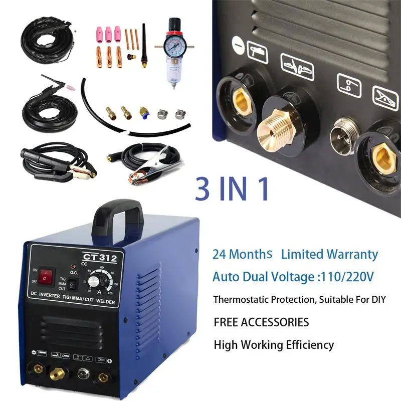 CT312 110/220V Tosense сварочный аппарат+ плазменный резак 3в1 сварочный аппарат+ расходные материалы