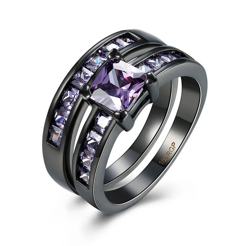 WOOKER Классический Европейский Популярные Braidal Наборы Фиолетовый Циркон Ретро