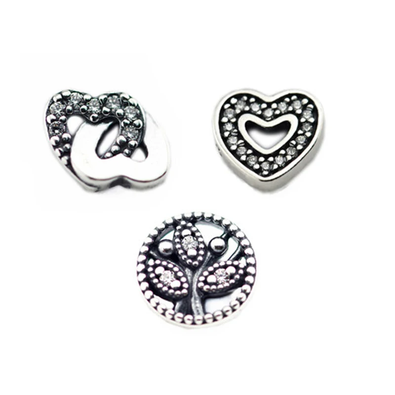 

3PCS/Lot Interlocked Family Tree Pack Charms 925 Sterling Silver Beads for DIY Box Floating Locket Necklace Women Accessories