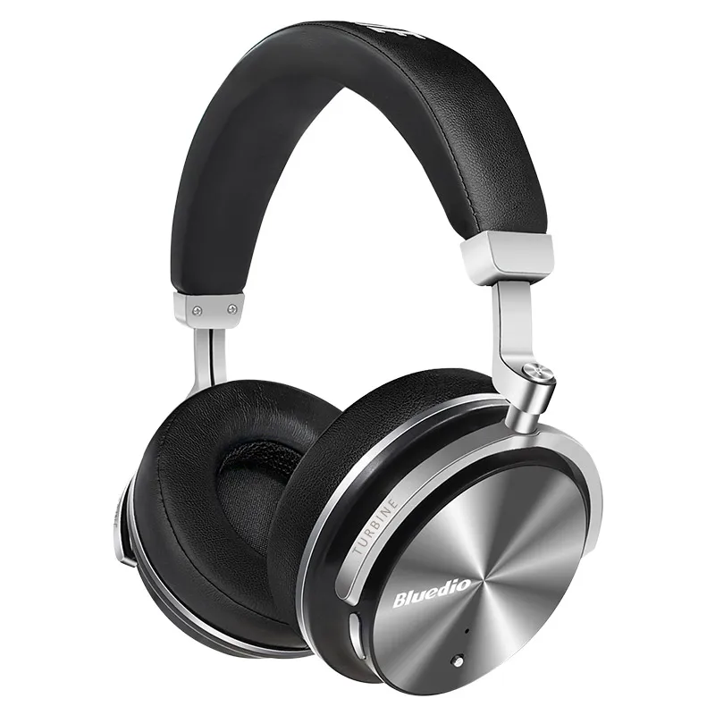 Черный Bluedio T4S Bluetooth наушники беспроводные и проводные стерео наушники ANC активная шумоподавляющая гарнитура с микрофоном для звонков и музыки - Цвет: Черный