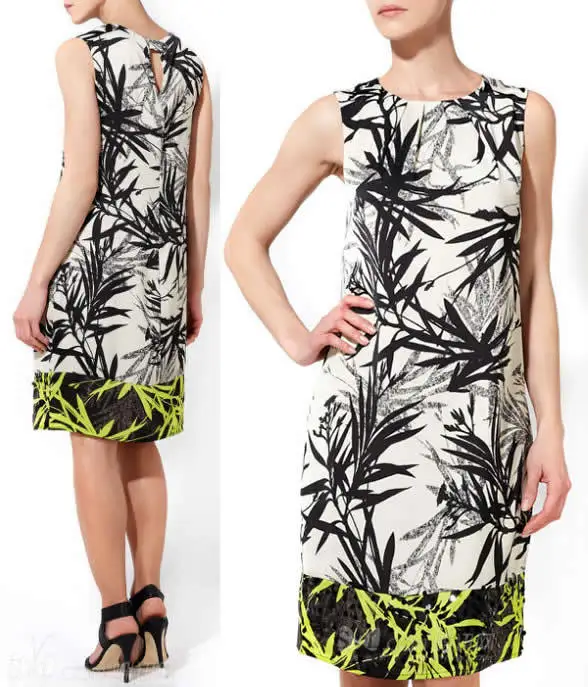 Платье женщины принт элегантный рабочий платья ML078 | Женская одежда