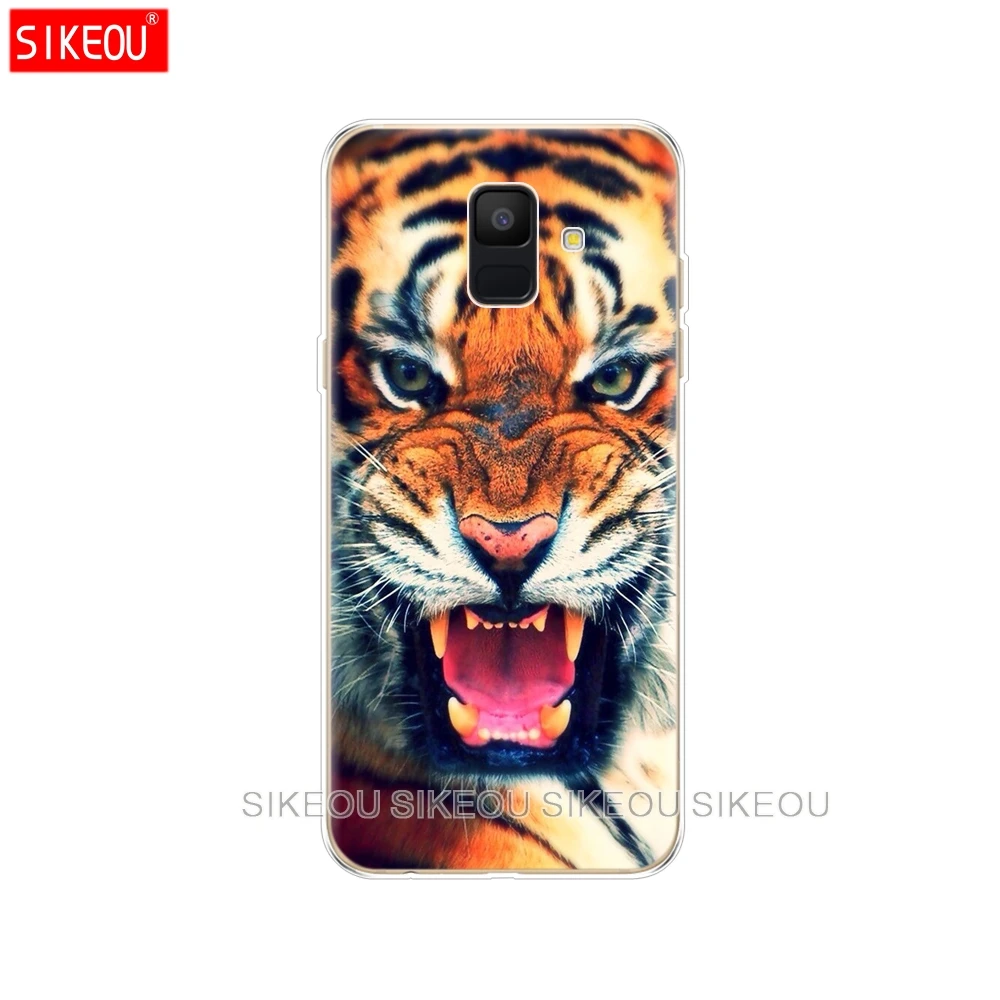 Силиконовый чехол для Samsung Galaxy A6 2018 две SIM карты SM A600 A600F Plus A605 A605F волчий тигр Лев