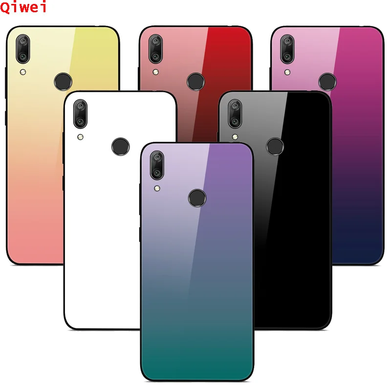 Градиентный чехол из закаленного стекла для телефона Huawei Honor 8S 8A 7A 10i 8X 9 10 lite 8C Fundas