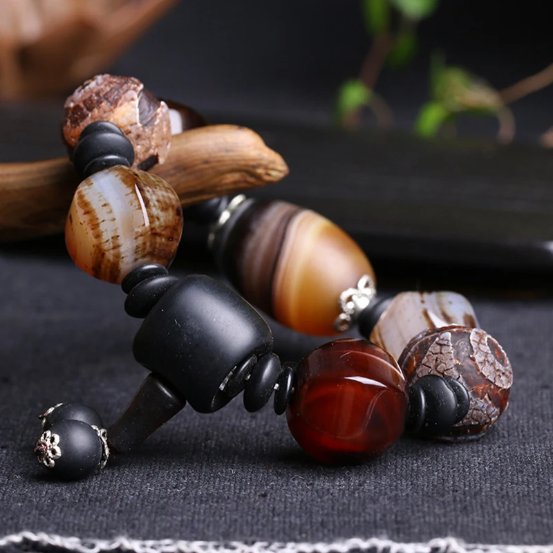 Оптовая продажа шелковые браслеты с натуральными кристаллами бусины Будды Tianzhu