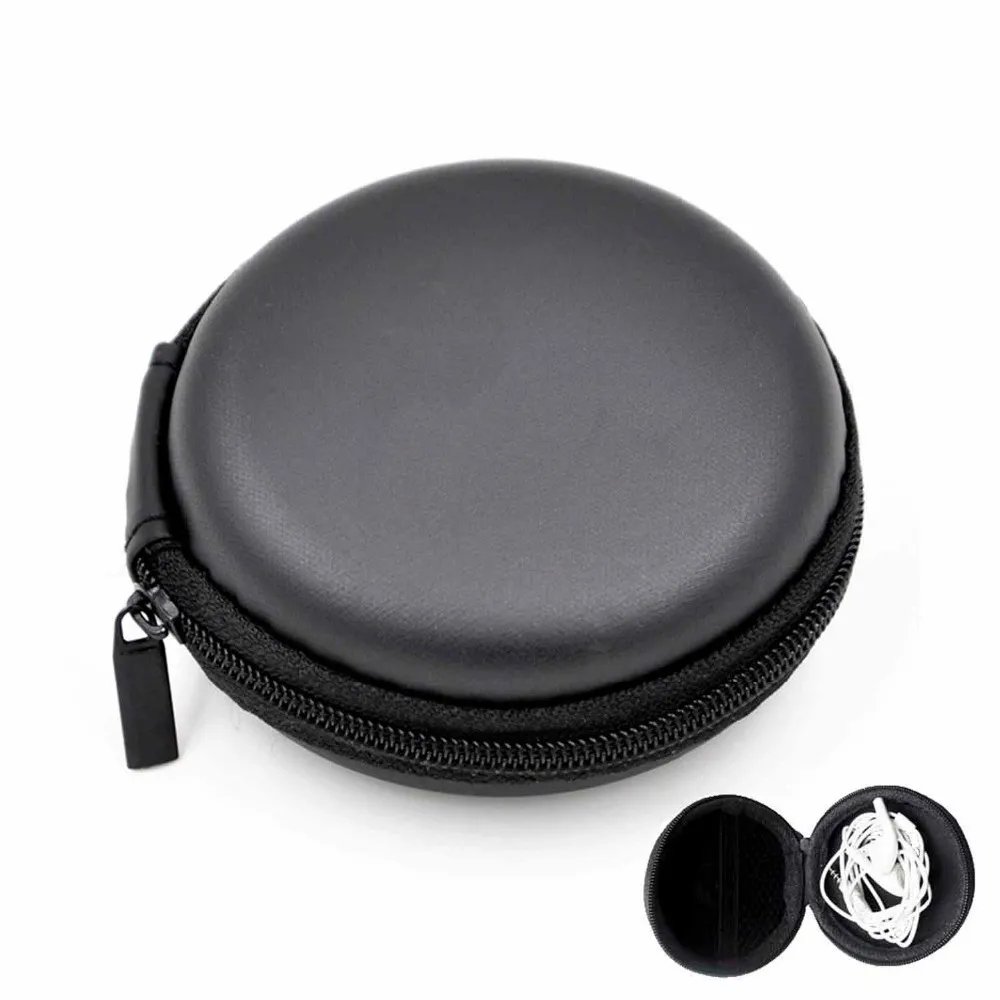 Портативный чехол для наушников Мини Круглая сумка на молнии хранения гарнитуры