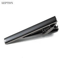 lepton men bussiness copper necktie tie clips top quality black skinny glossy clasp tie bar clasp clip clamp pin for mens gift