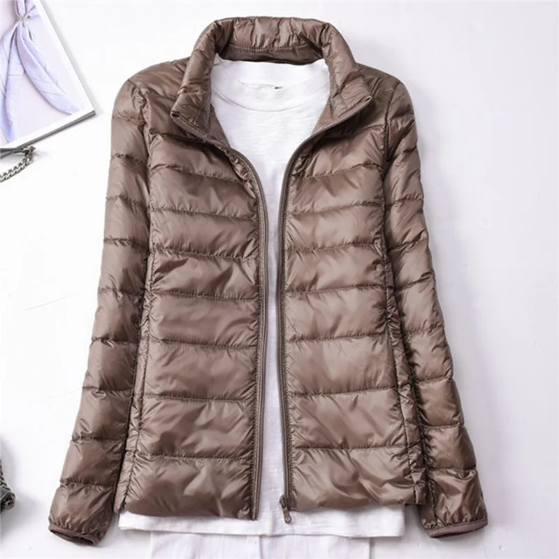 Женская зимняя парка на молнии Weweya размера плюс 4 XL короткая ультратонкая пуховая