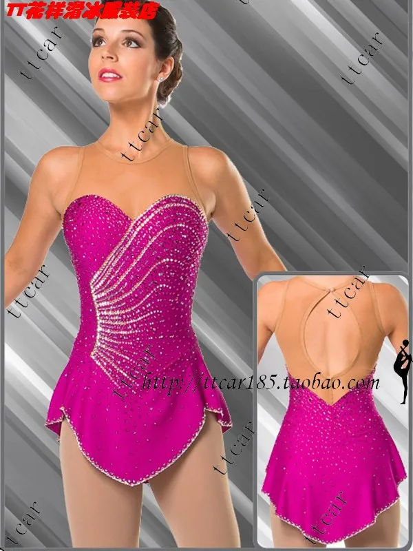 

pink skating dress high quality women dress ice skating women dress skating hot sale figure skating custom free shipping