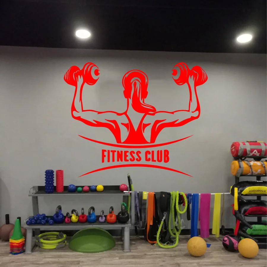 Creative GYM Fitness Club Wall Sticker for Gym decoration Exercise Sport Decal Decor girls BAR murals wallpaper|wall sticker|stickers forstickers
