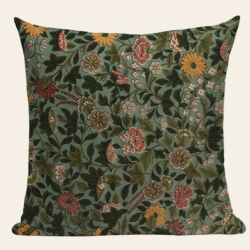 Винтаж деревенский декоративные Cushioncovers красочные подушки с принтом в китайском стиле Стиль льняная Подушка Чехол Диван Seat Обложка домашний декор на заказ - Цвет: 2676