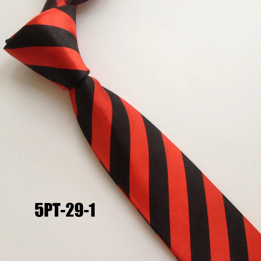 5 см Горячие Модные Узкие галстуки черные с красными диагональными полосками