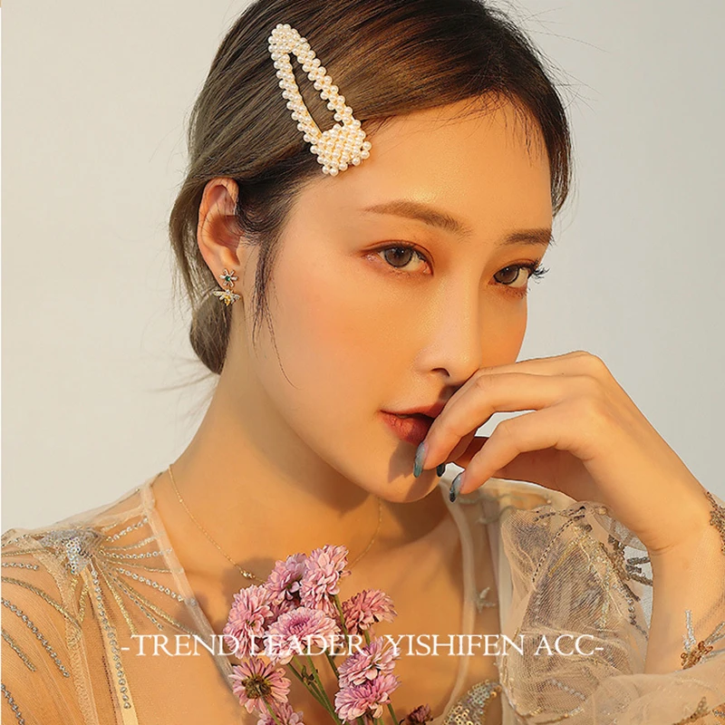 Fashion Jewelry Unique Style Pearls Duckbill Hair Clip Pin Ornament Wedding Accessories Tiara for Women Girls | Украшения и