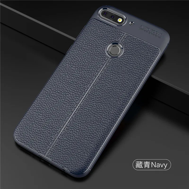 Thouport для huawei Honor 7X чехол Ретро Задняя накладка Honor 7A 7C Pro чехол s для huawei Honor 7X Чехол Мягкий Силиконовый противоударный TPU - Цвет: Тёмно-синий