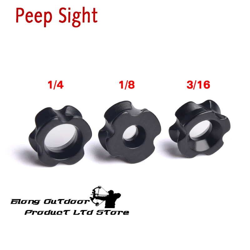 

3X 1/4'' 1/8" 3/16" Alloy Peep Sight Compound Bow Free Shipping Bow Sight Archery Bow Outdoor Sport Hunting 3 Pieces Black Color