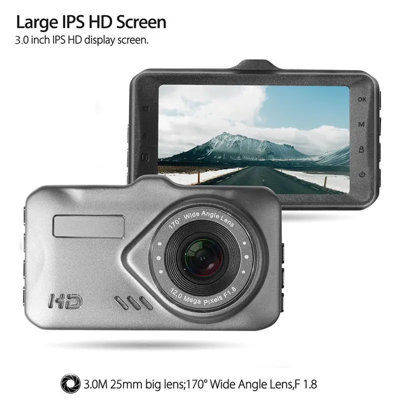 Автомобильный видеорегистратор AKASO 3 0 дюймов IPS HD дисплей Камера Dashcam Full 1080P