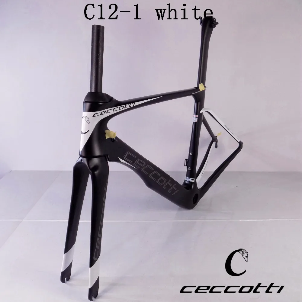 Заводская новая марка Ceccotti шоссейная велосипедная Рама из углеродного сплава китайская Заводская велосипедная Рама C12-1 белая BSA/BB30