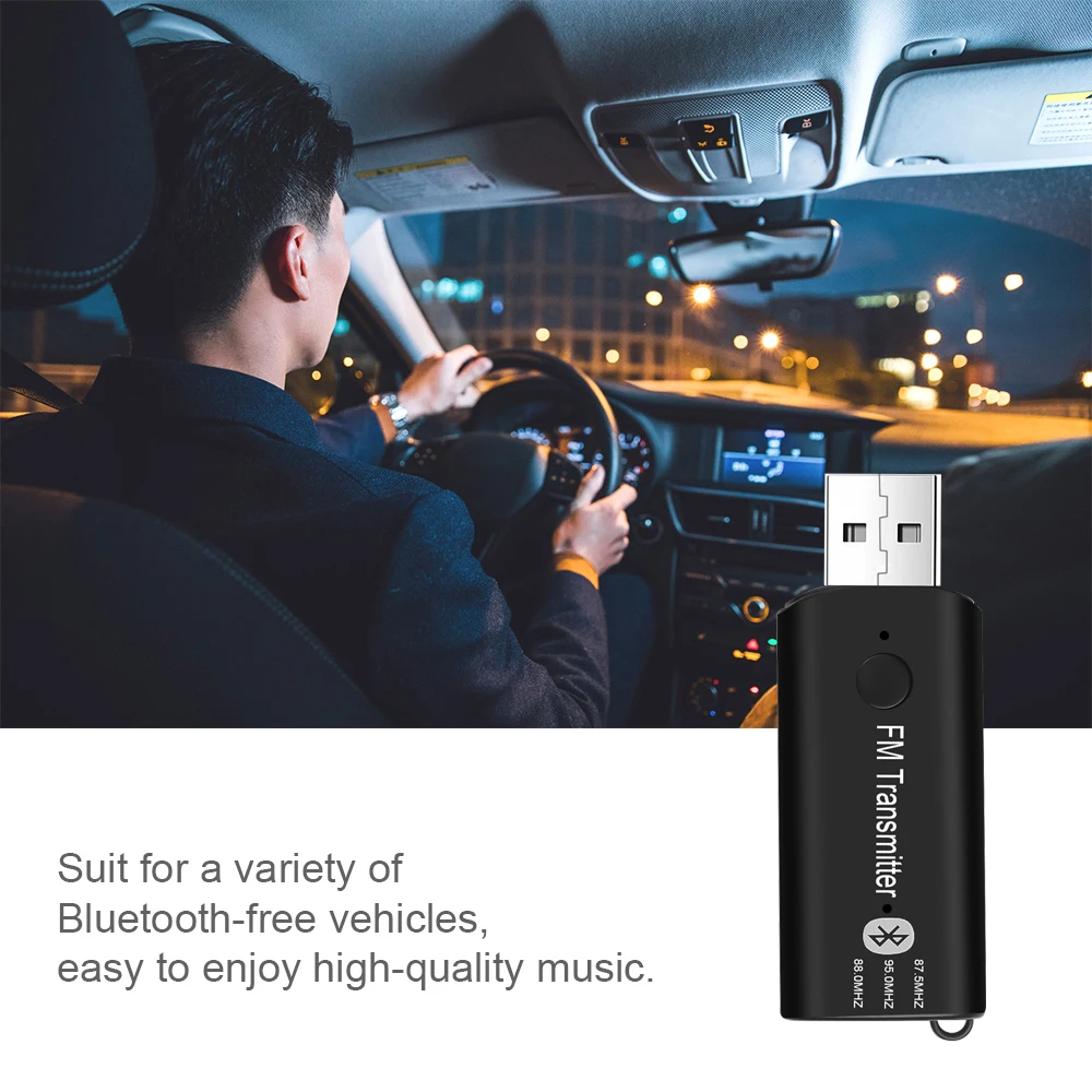 KEBIDU Автомобильный USB Bluetooth передатчик приемник беспроводной адаптер FM 3 5 мм AUX
