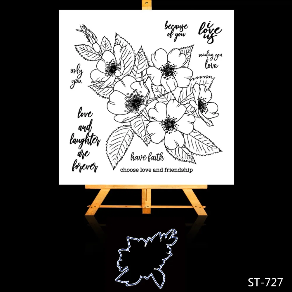 

Squirrel Flower Dies and Stamps for DIY Scrapbooking Photo Album Decoretive DIY Paper Card Embossing Stencial