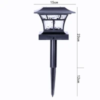 new black decorative column light led outdoor landscape solar lawn lamp