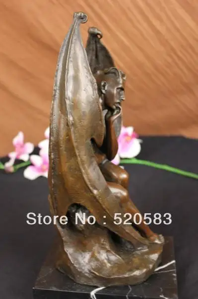 Люцифер демон падший ангел сатана Распятие Крест бронзовая мраморная статуя Holwick